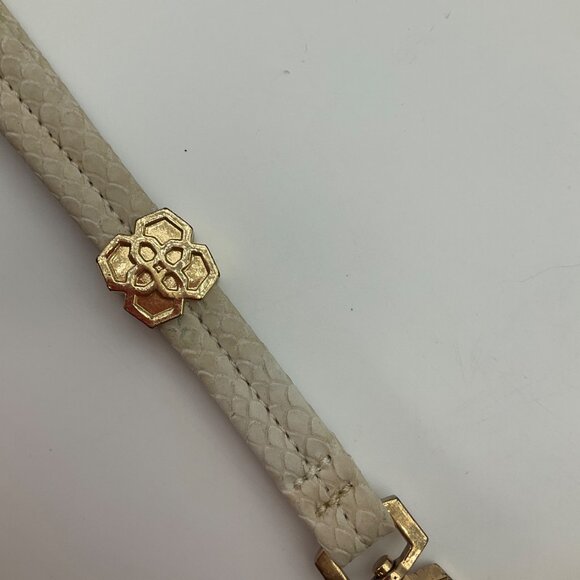 Kendra Scott Beige Snake-Embossed Leather Wristlet Purse Detachable Strap - Picture 6 of 11